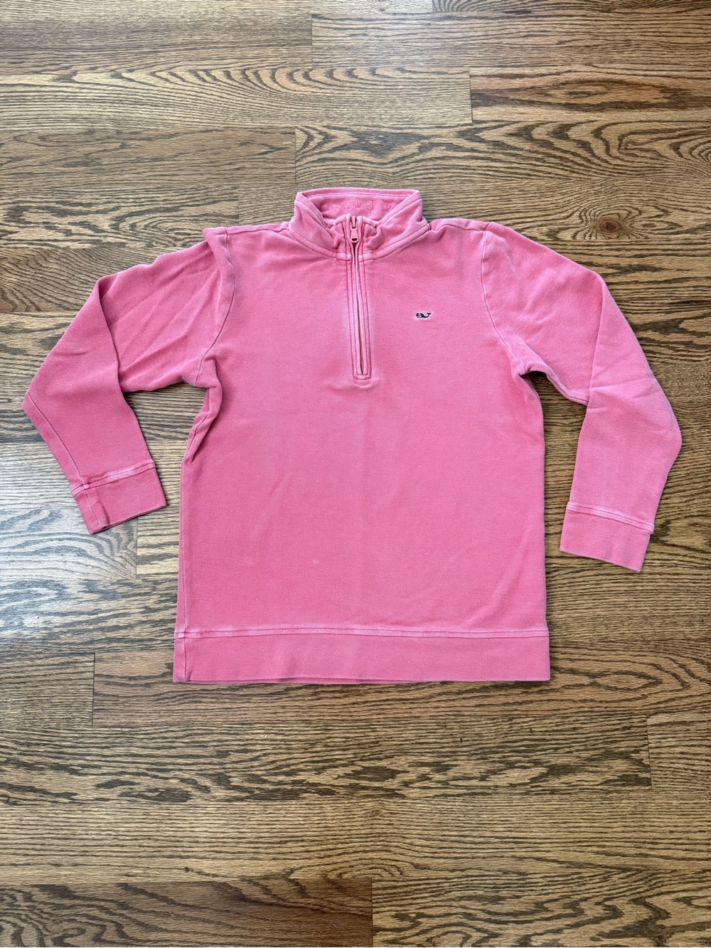 Boys Vineyard Vines Salmon Half-Zip Pique pullover Medium 10/12 Costal Preppy